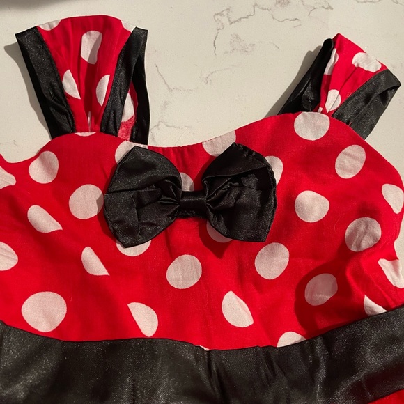 Minnie Mouse light up dress 12 mo red white matching headband! Worn once Disney - Picture 4 of 9